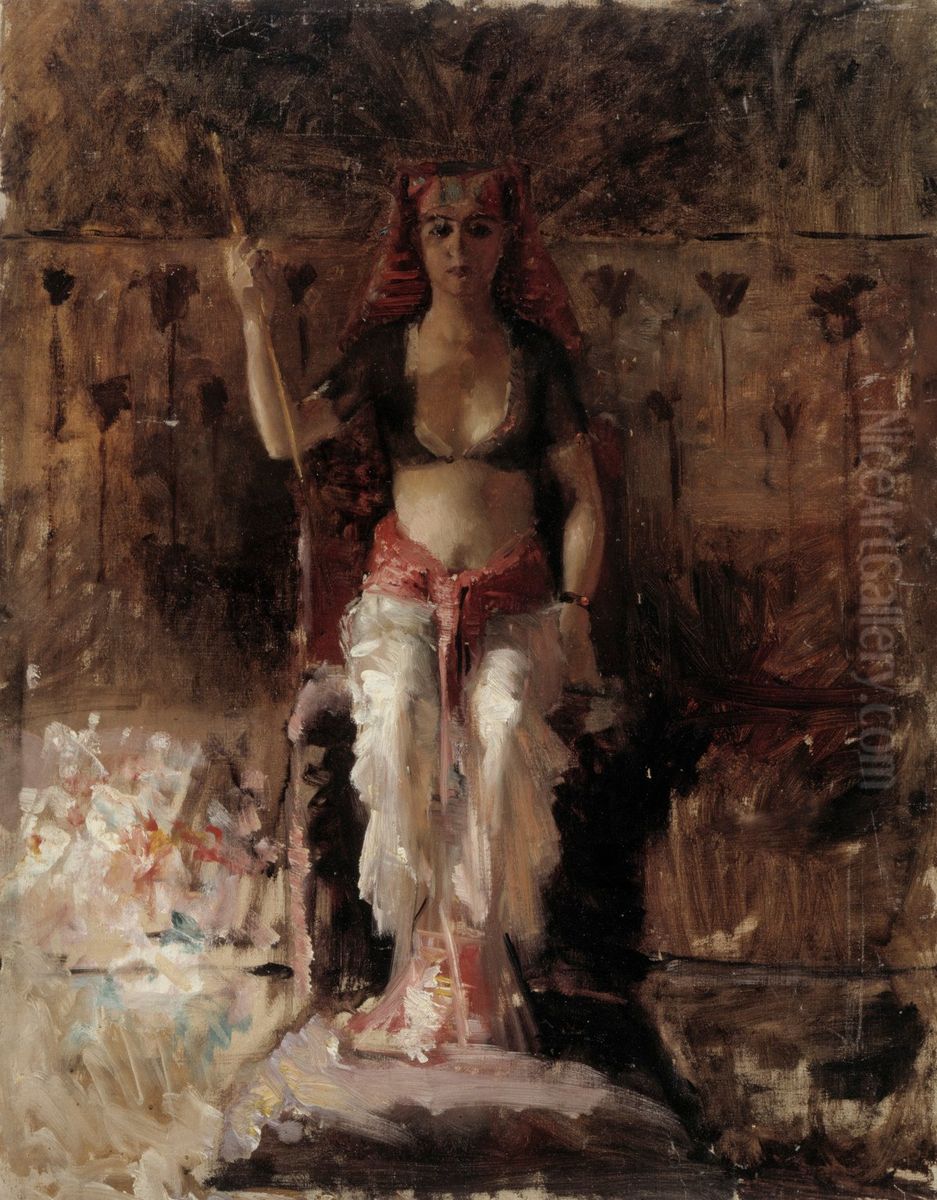 Egyptilainen kuningatar, akatemiaharjoitelma Oil Painting by Albert Edelfelt