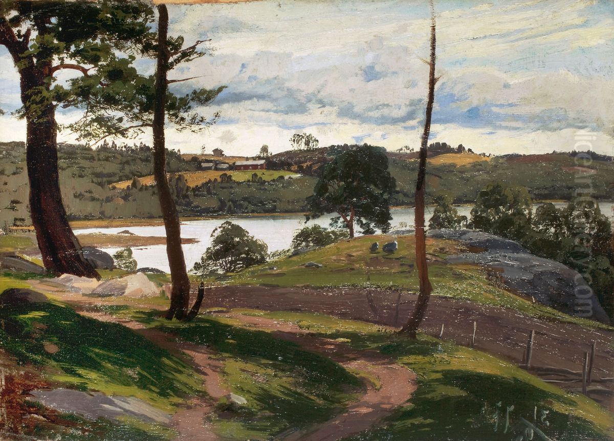 Landscape in August Oil Painting by Fanny Churberg