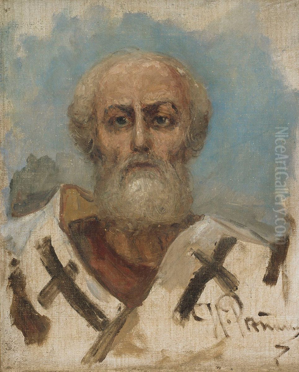 St Nicholas, sketch Oil Painting by Repin Iliya