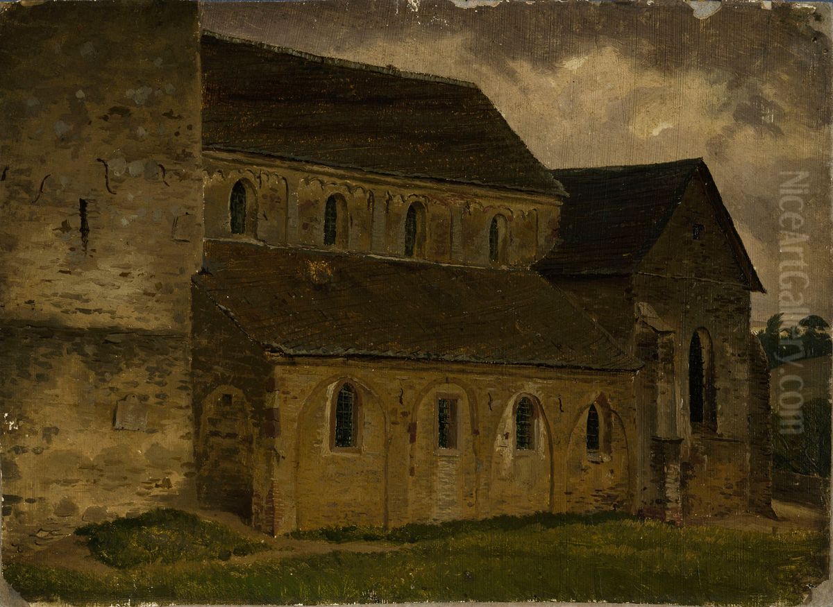 Erkrath Church, study Oil Painting by Werner Holmberg