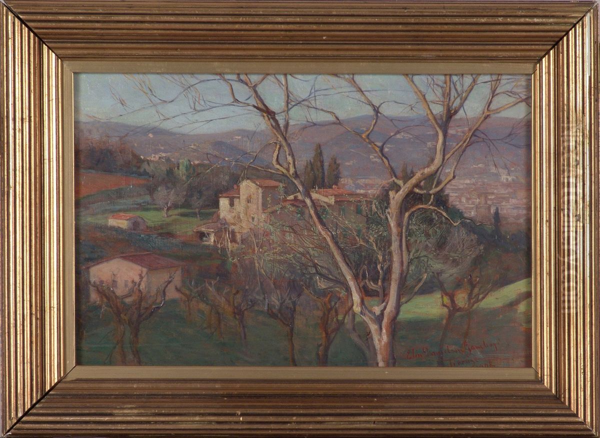 Firenzen seuduilta Oil Painting by Elin Danielson-Gambogi