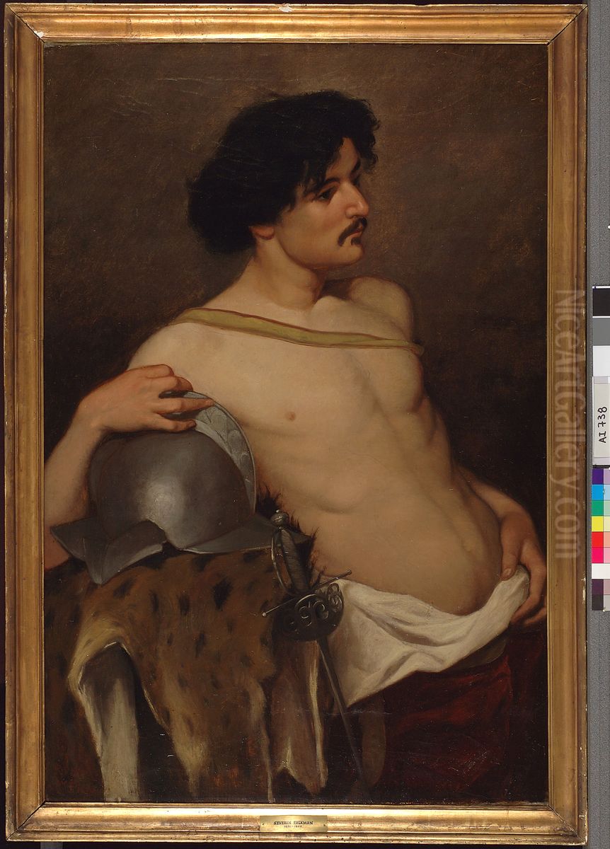 Antonio, akatemiaharjoitelma Oil Painting by Severin Falkman