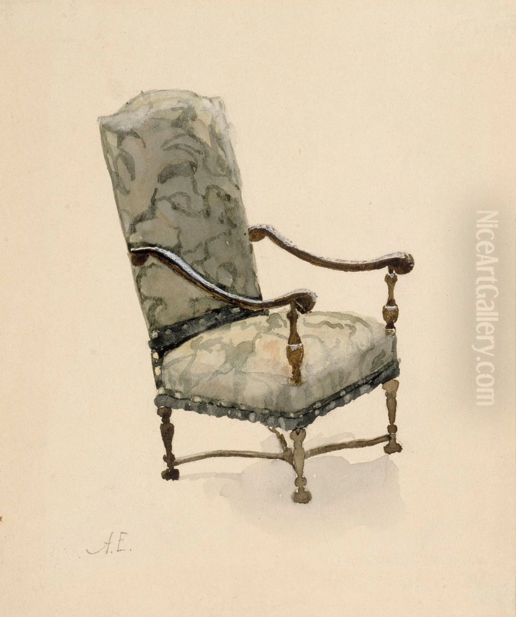 Barokkinojatuoli Oil Painting by Albert Edelfelt