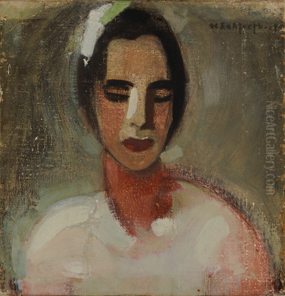 Girl from California I Oil Painting by Helene Schjerfbeck