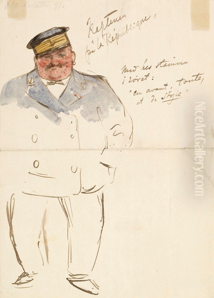 La Republiquen kapteeni Oil Painting by Albert Edelfelt