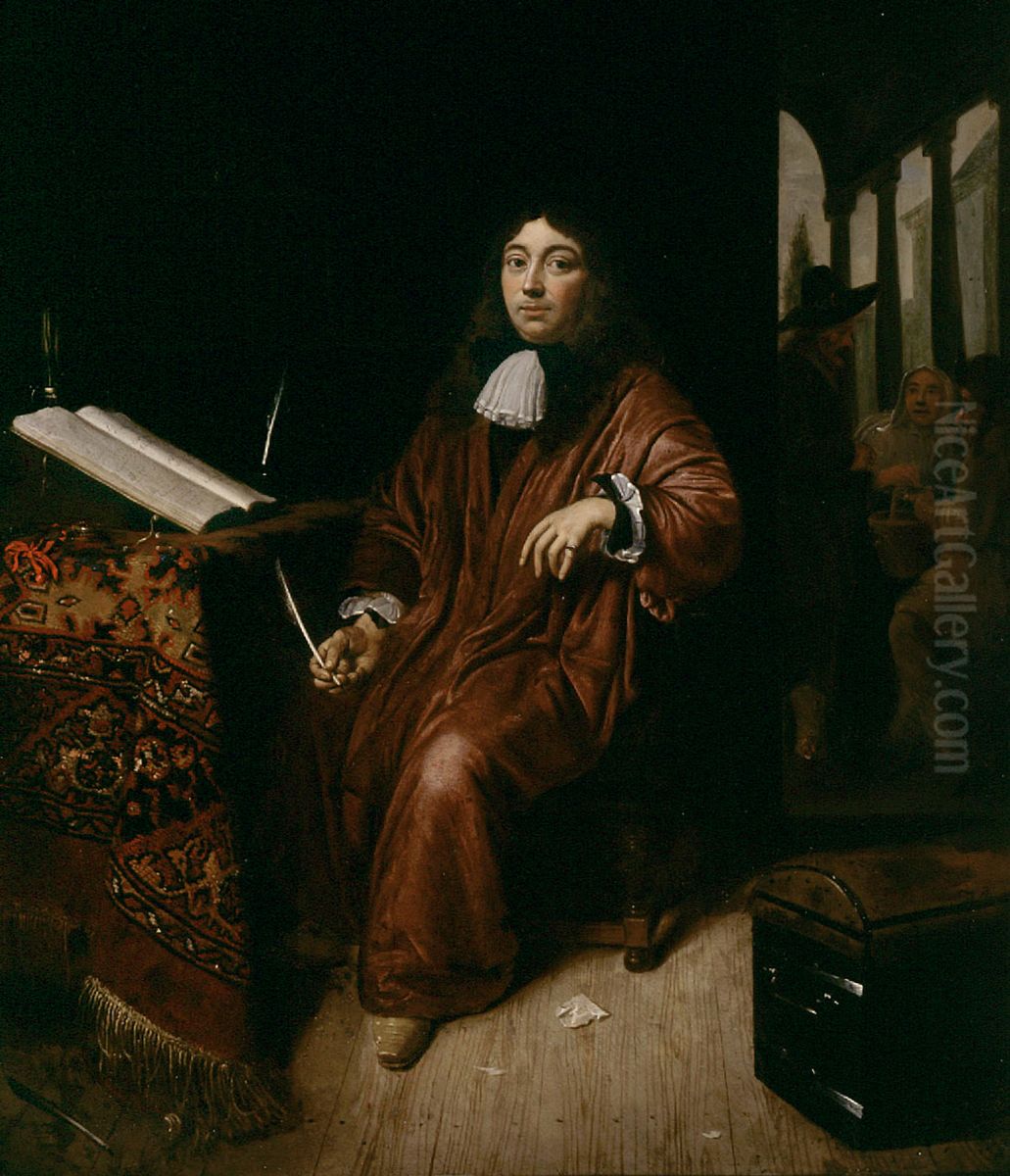 Portrait of a scribe Oil Painting by Cornelis De Man