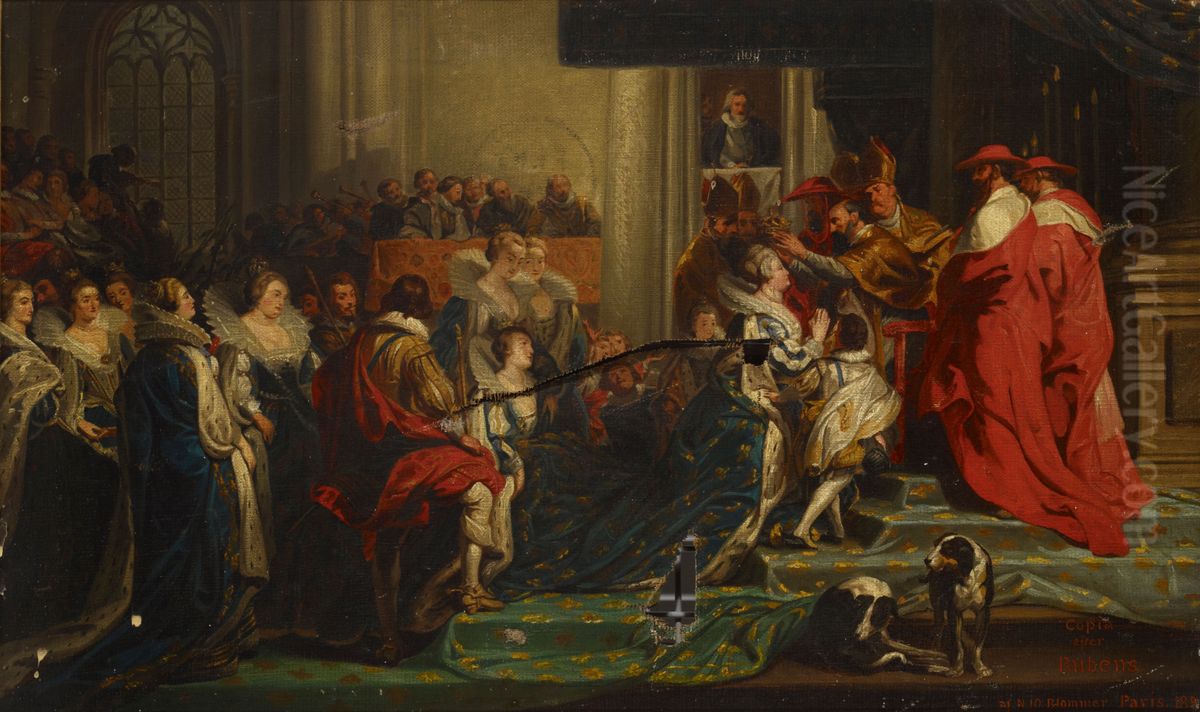 The Coronation of Maria de' Medici, a copy after Peter Paul Rubens Oil Painting by Nils Blommer