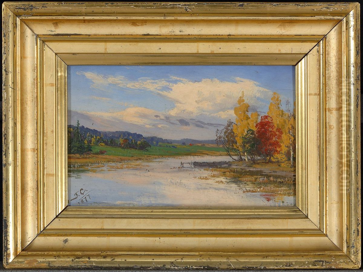 Autumn Landscape Oil Painting by Fanny Churberg