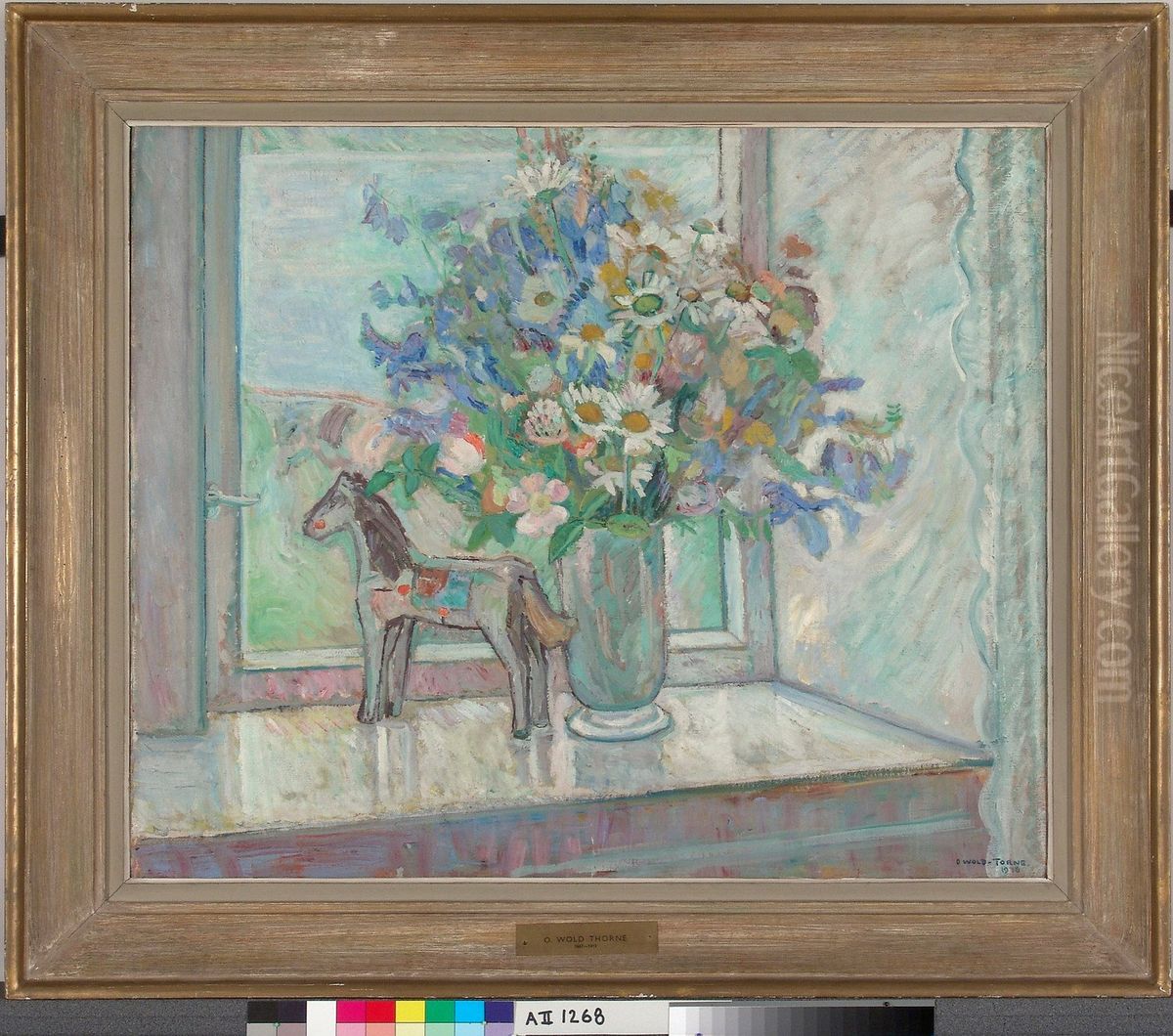 Blommor Oil Painting by Oluf Wold-Torne