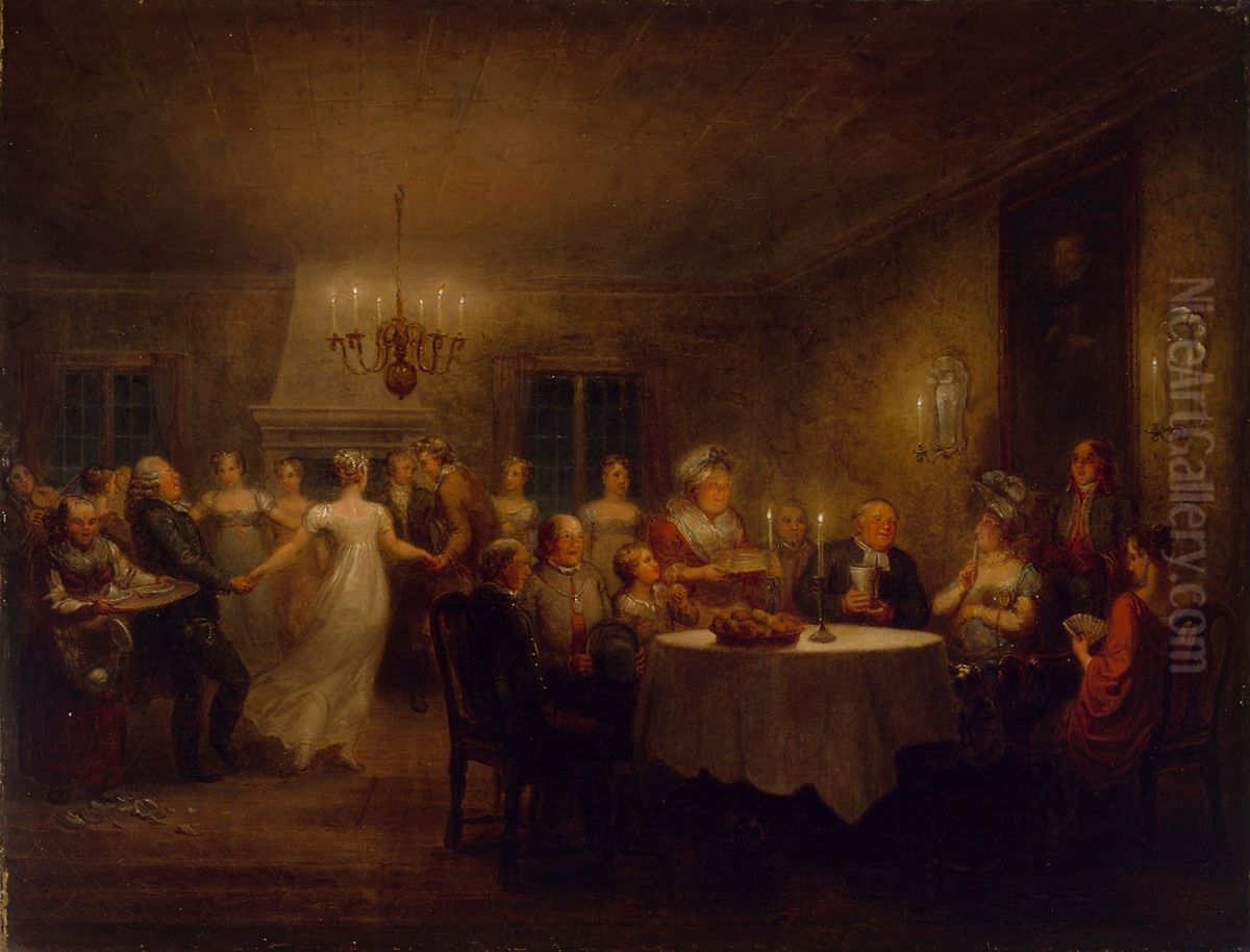 Party at the Parsonage Oil Painting by Aleksander Laureus