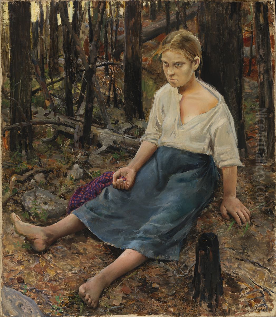 Lost Oil Painting by Akseli Valdemar Gallen-Kallela