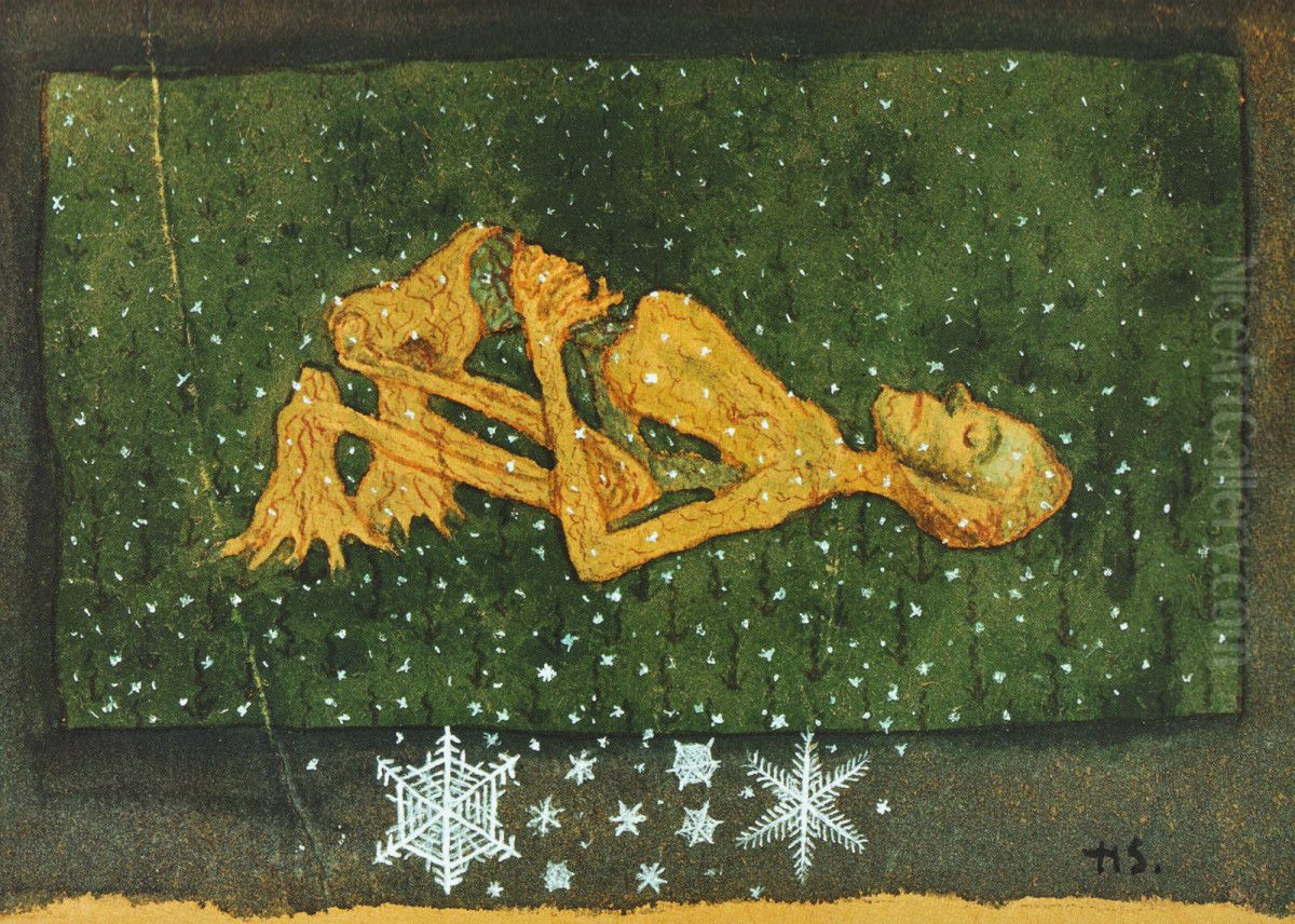 Autumn II Oil Painting by Hugo Simberg