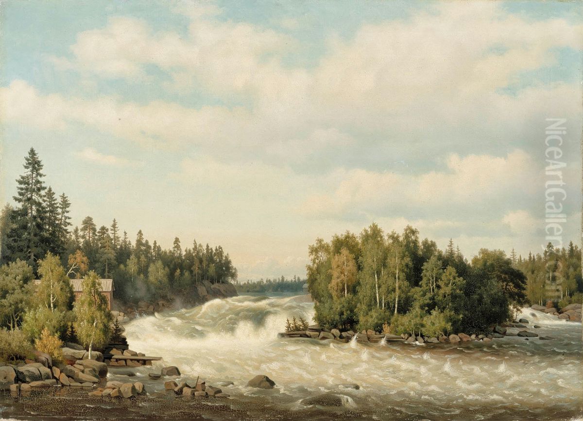 Anjalankoski Rapids Oil Painting by Ferdinand von Wright