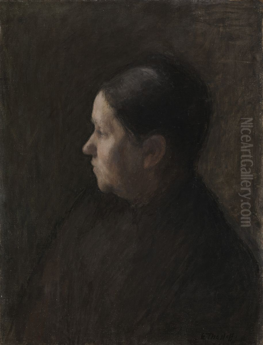 Portratt av modern Oil Painting by Ellen Thesleff