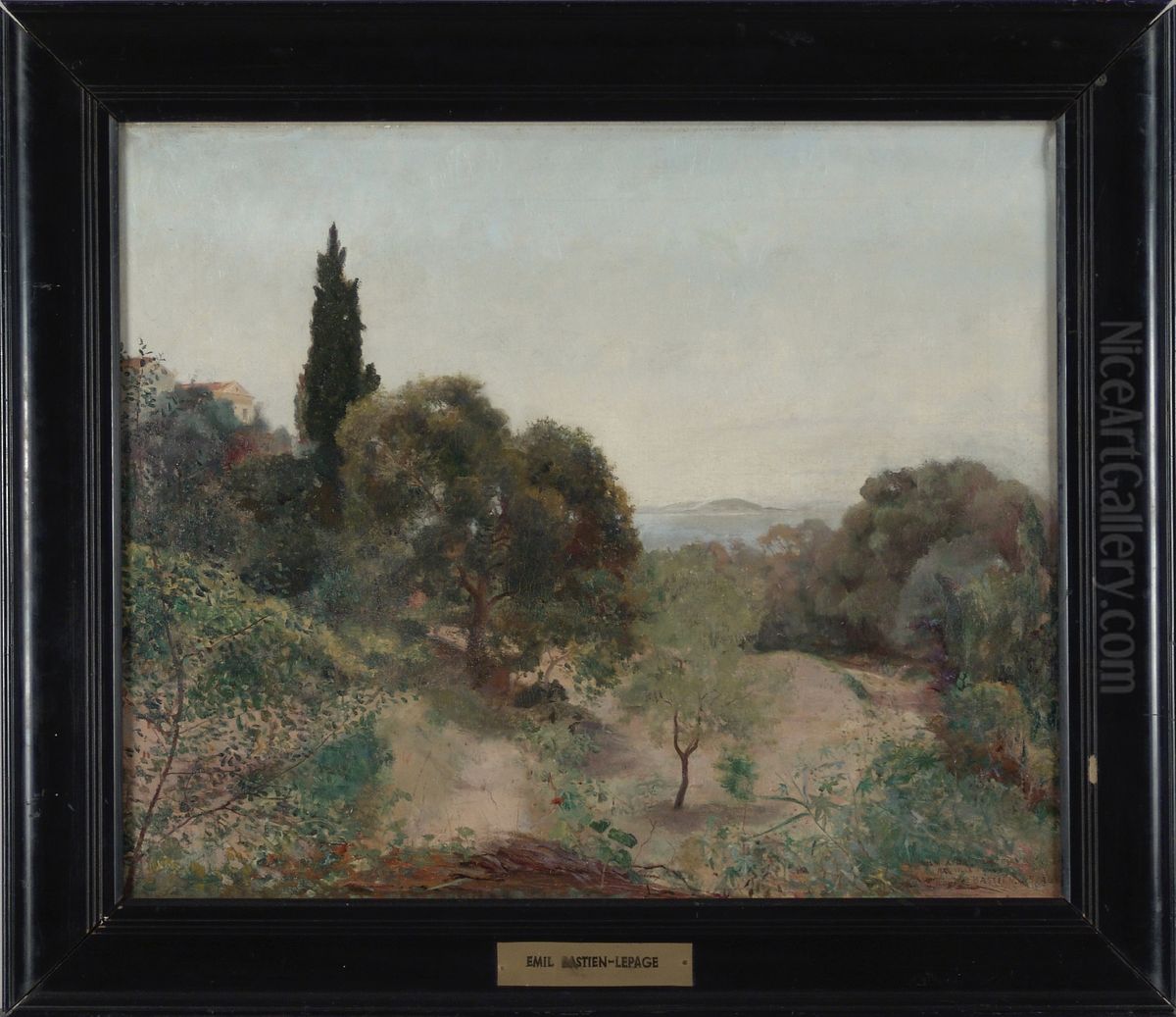 Landskap (Villa Chauve) Oil Painting by Emile Bastien-Lepage