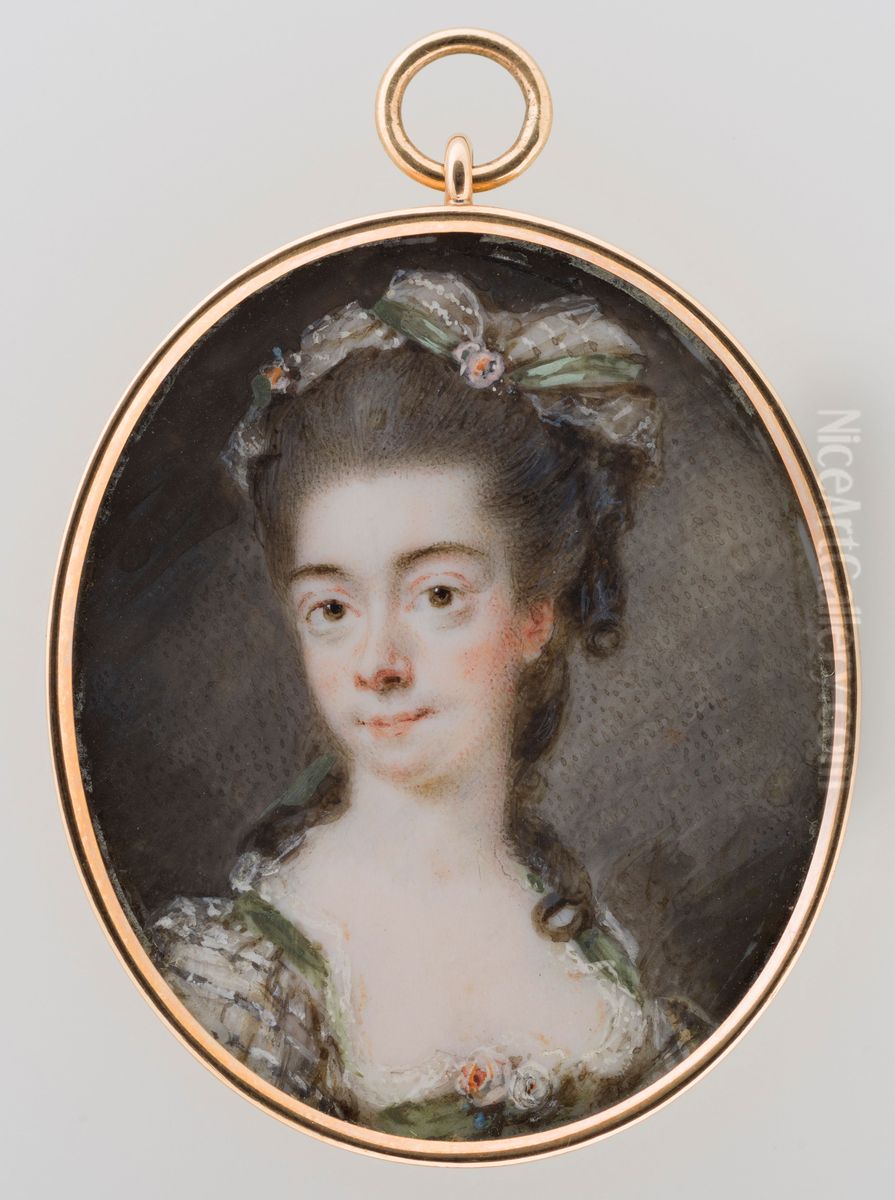Portrait of a young lady Oil Painting by Peter Adolf Hall