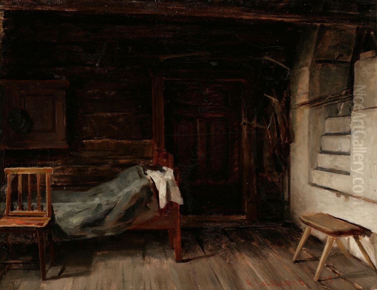 Sisakuva, luonnos Oil Painting by Arvid Liljelund