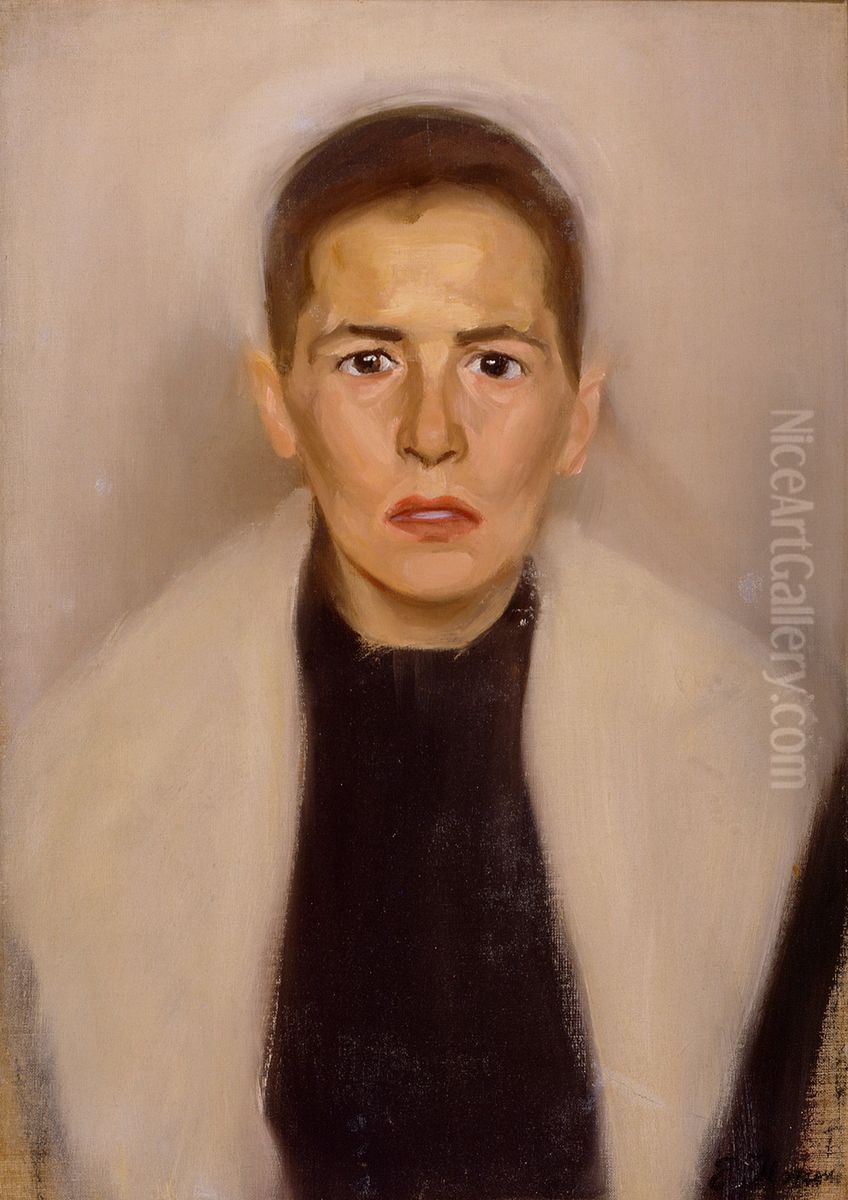 The Sick Woman Oil Painting by Einar Ilmoni