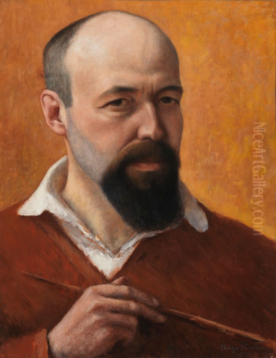 Self-Portrait Oil Painting by Hugo Simberg