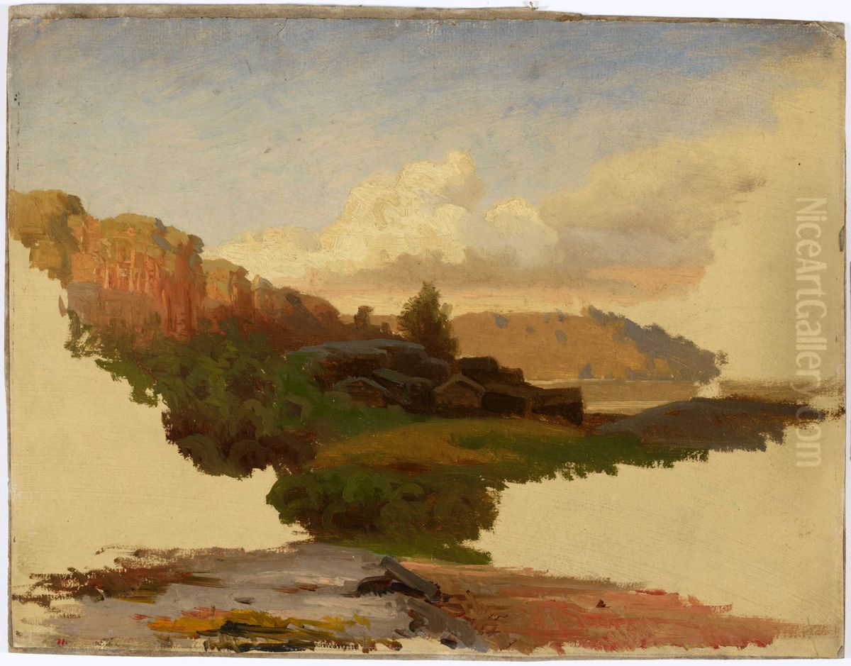 Landscape from Leppalahti in Kuru ; Unfinished Oil Painting by Werner Holmberg