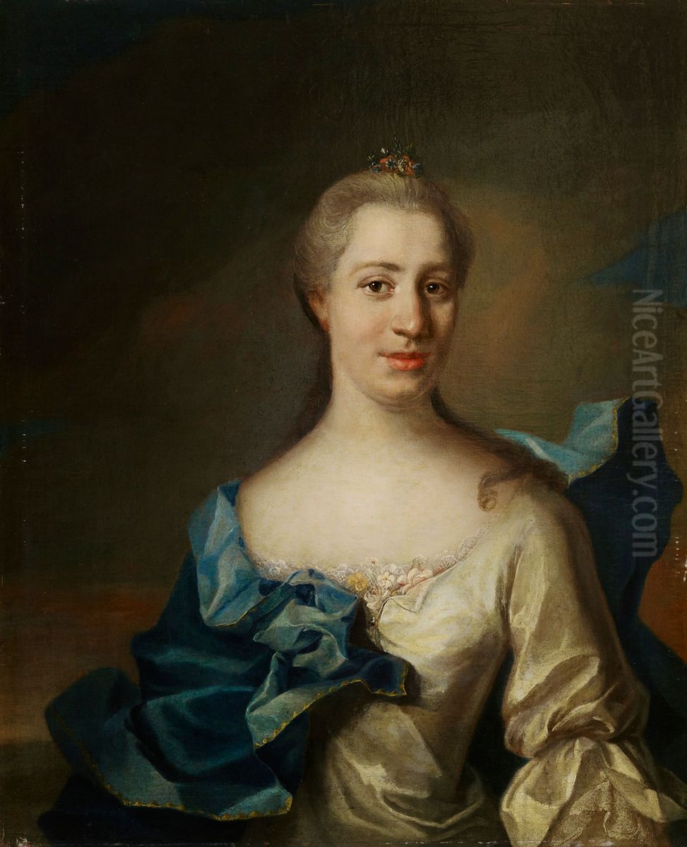 Maria Charlotta Silfverstjerna Oil Painting by Johan Henrik Scheffel