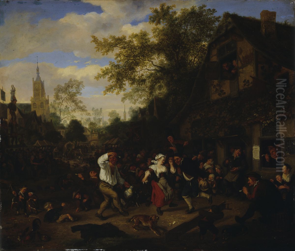 Marknadsscen Oil Painting by Cornelis Dusart