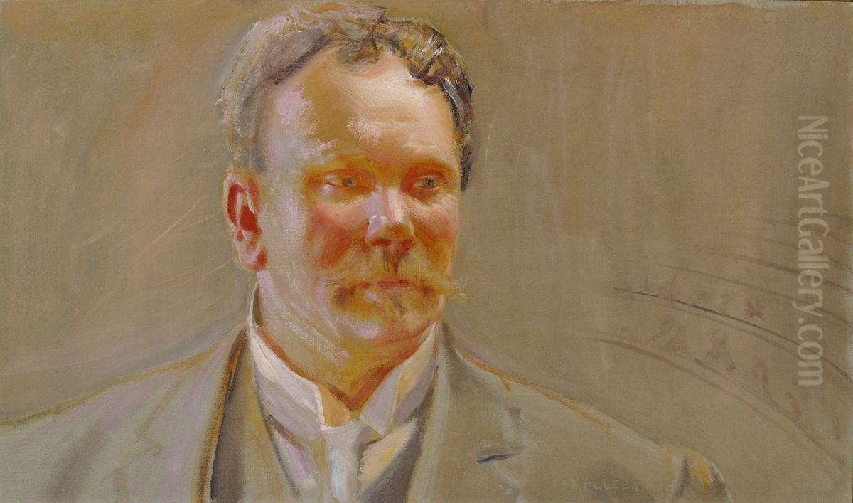 Portrait of Professor E.N.Setala Oil Painting by Akseli Valdemar Gallen-Kallela