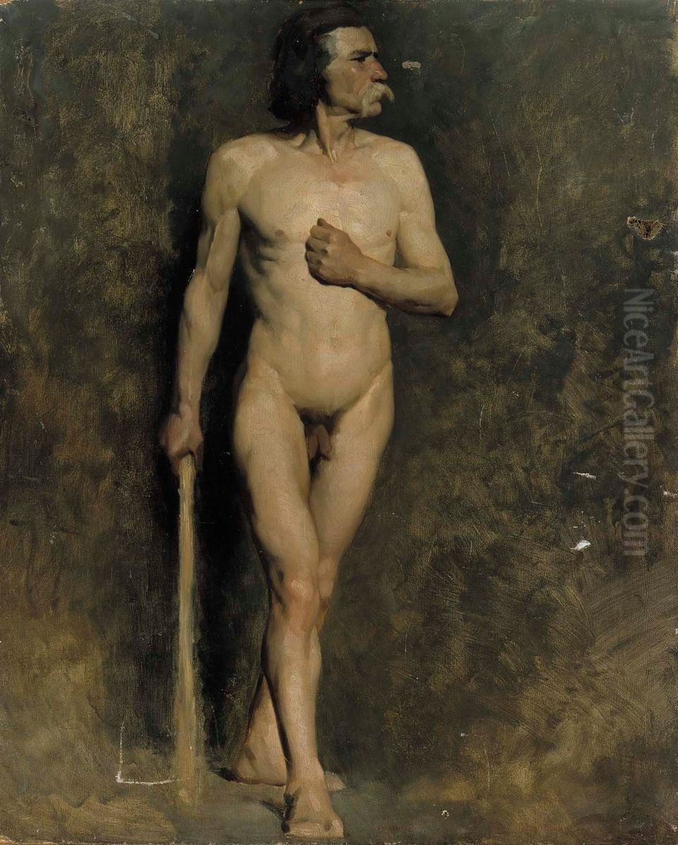 Miesmalli, akatemiaharjoitelma Oil Painting by Albert Edelfelt