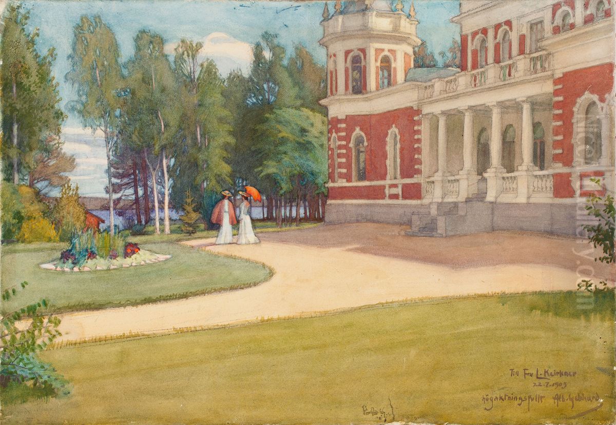 Vy fran Inha Oil Painting by Albert Gebhard