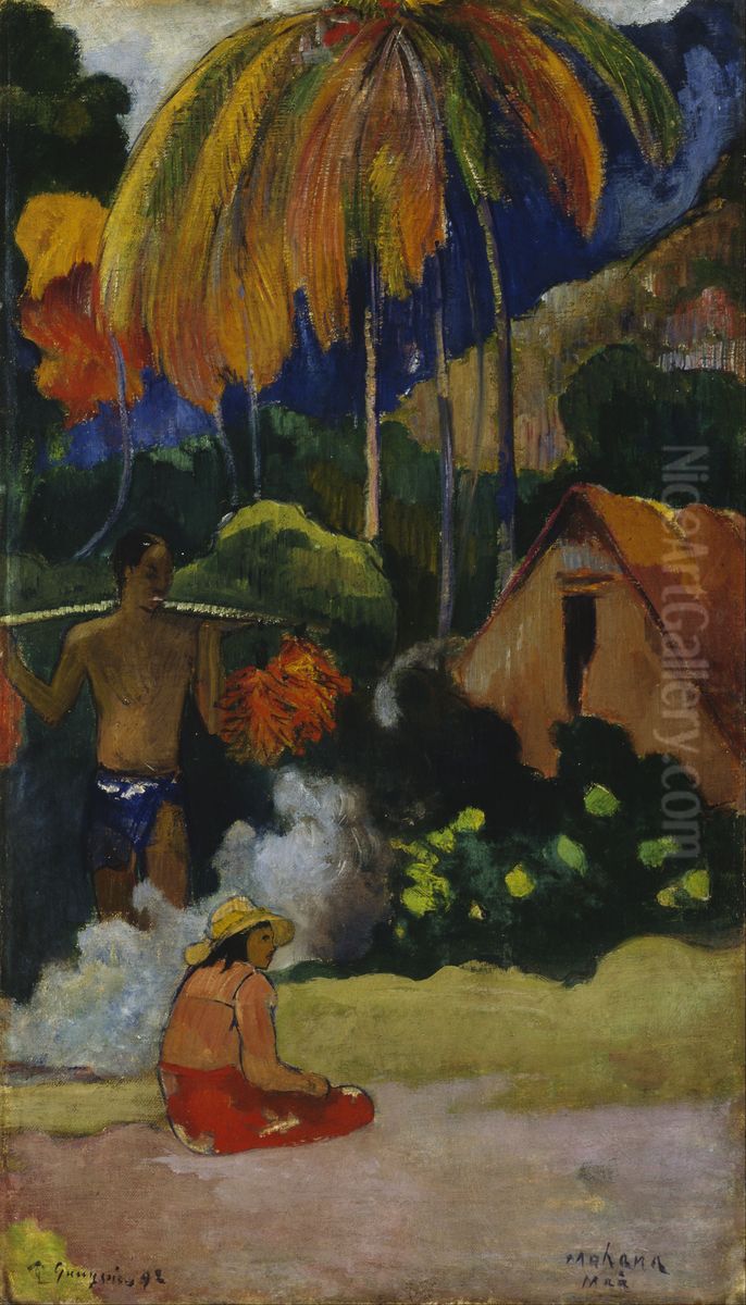 Mahana maa II Oil Painting by Paul Gauguin