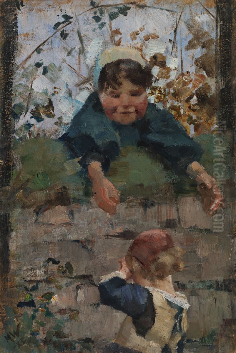 Farewell, study for The Obstacle Oil Painting by Maria Wiik