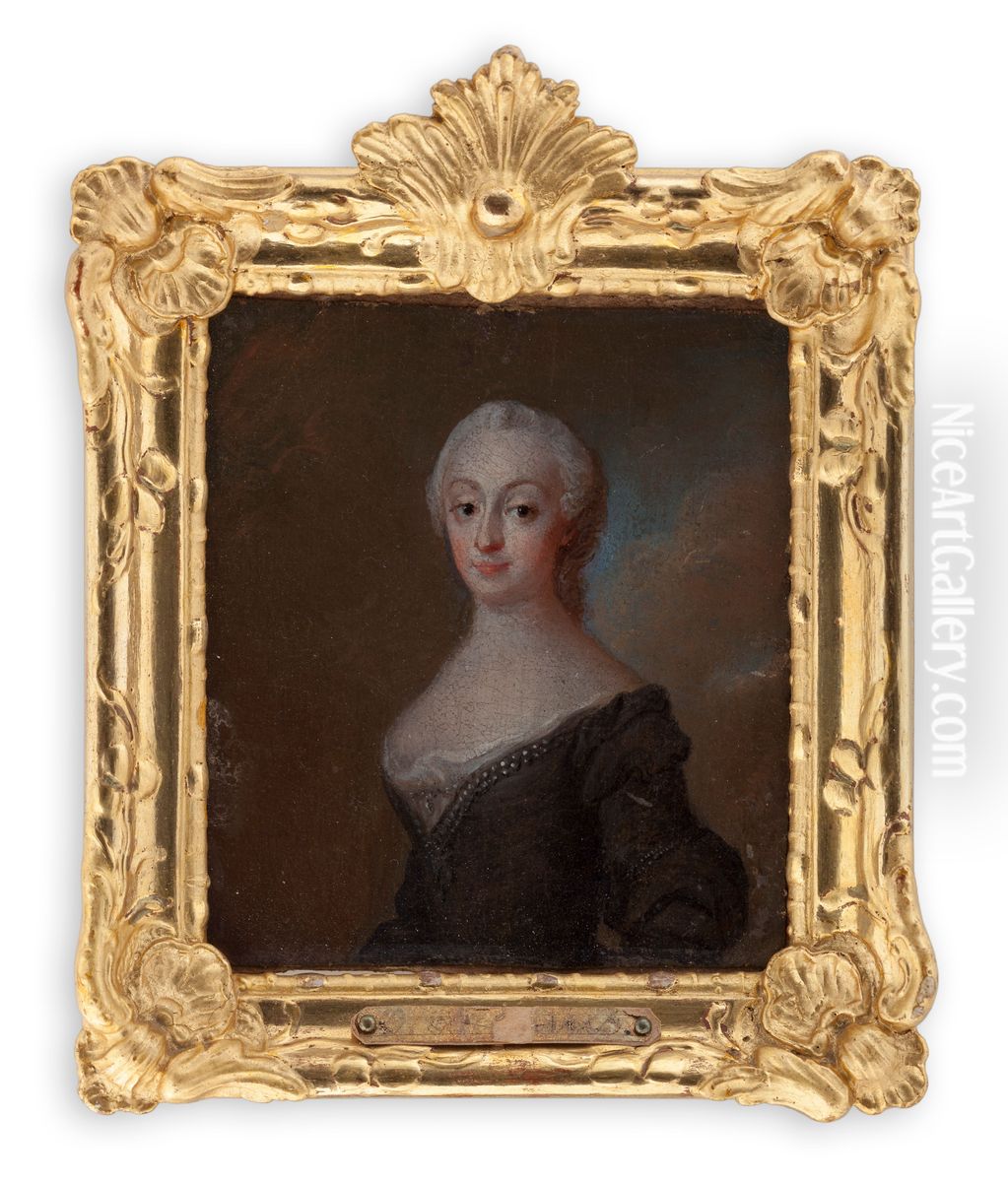 Portrait of a young lady Oil Painting by Olof Arenius