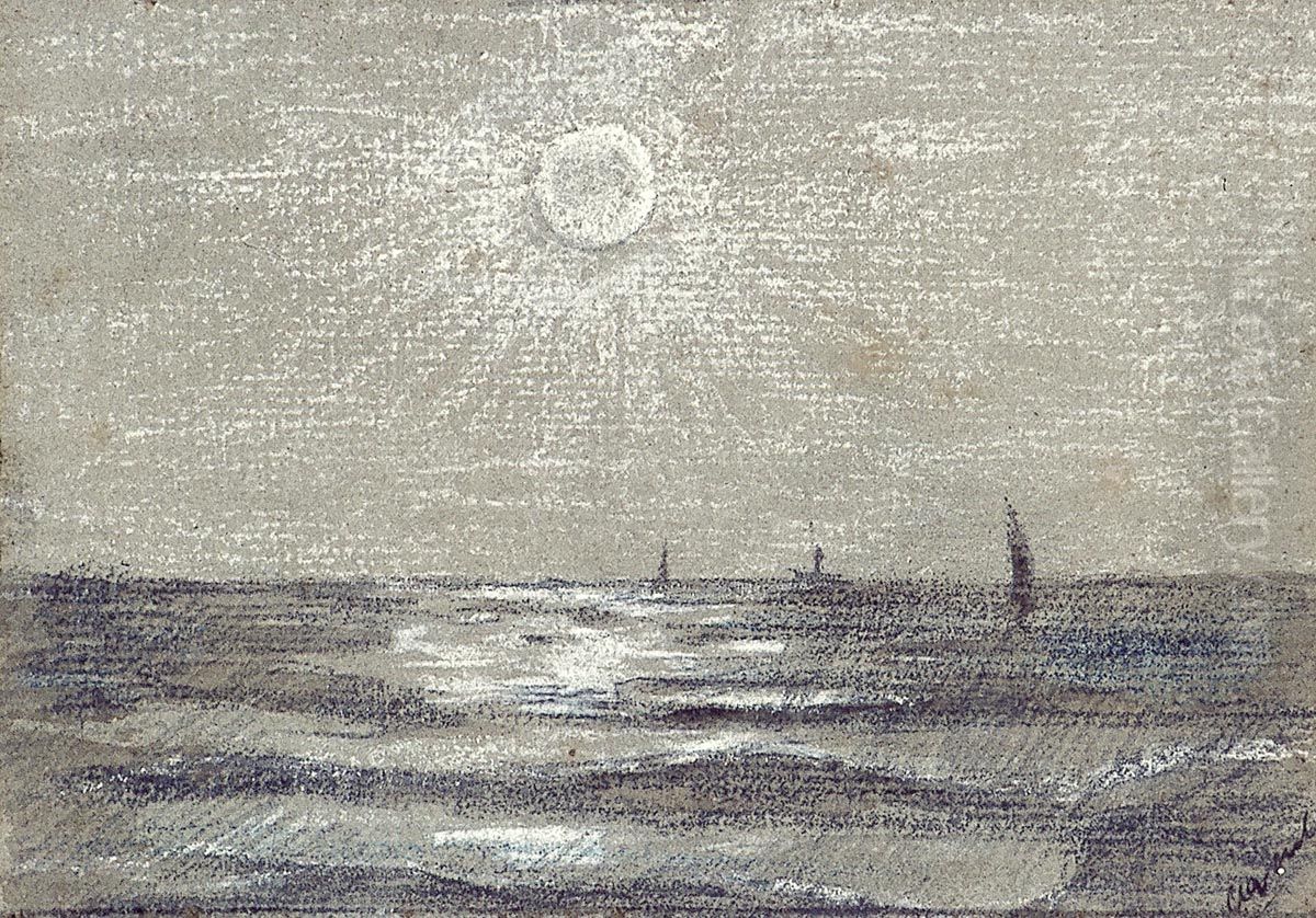 Seascape with Ships Oil Painting by Theo van Doesburg