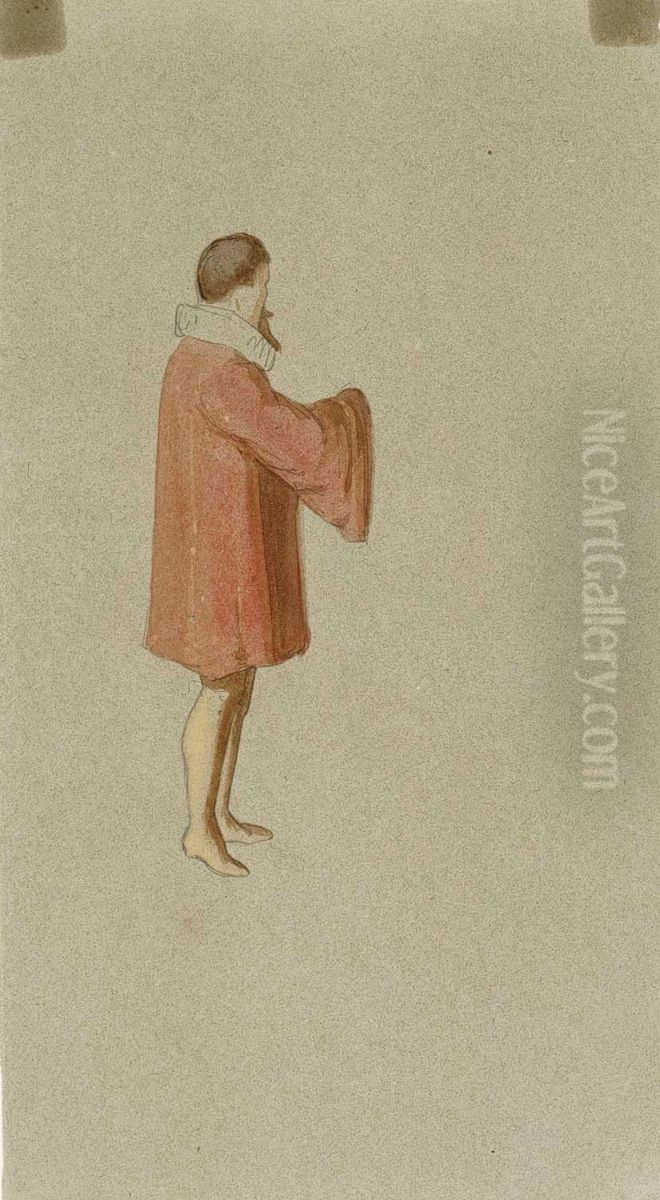 Mies Vaasa-ajan asussa Oil Painting by Albert Edelfelt