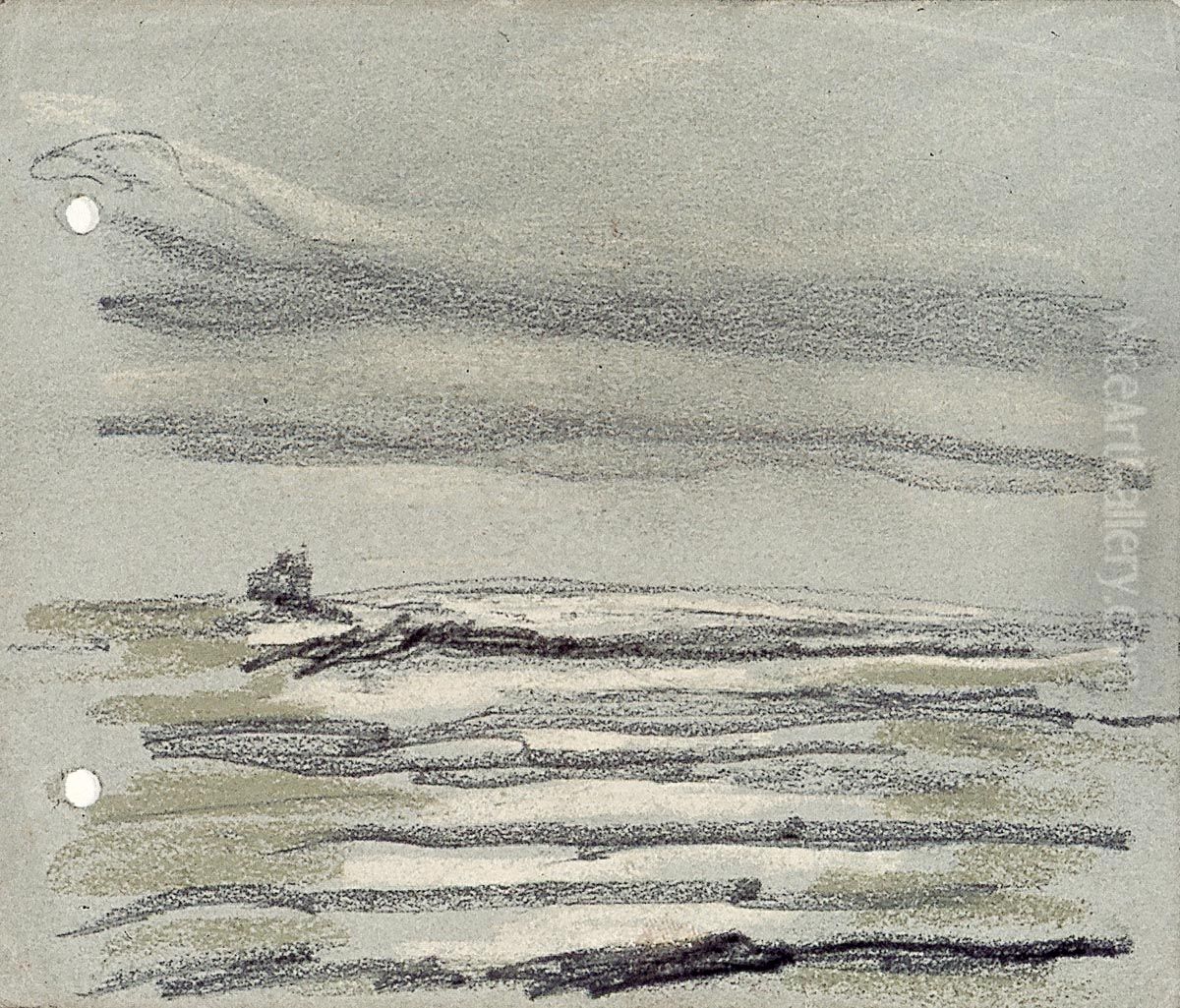 Seascape with Small Boat Oil Painting by Theo van Doesburg