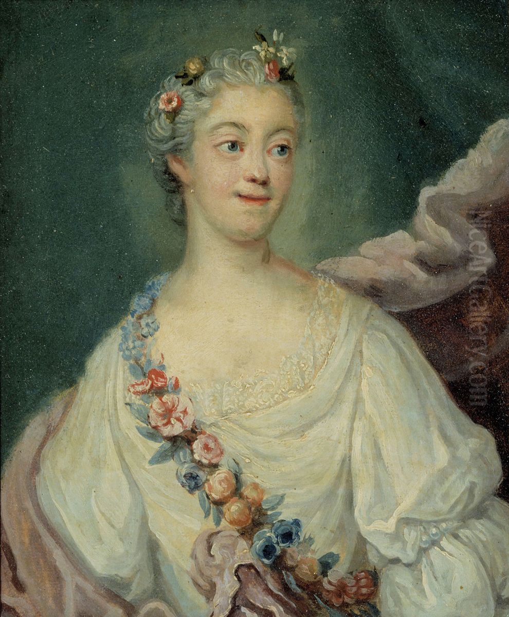 Ulrika Lovisa Tessin Oil Painting by Johan Joachim Streng