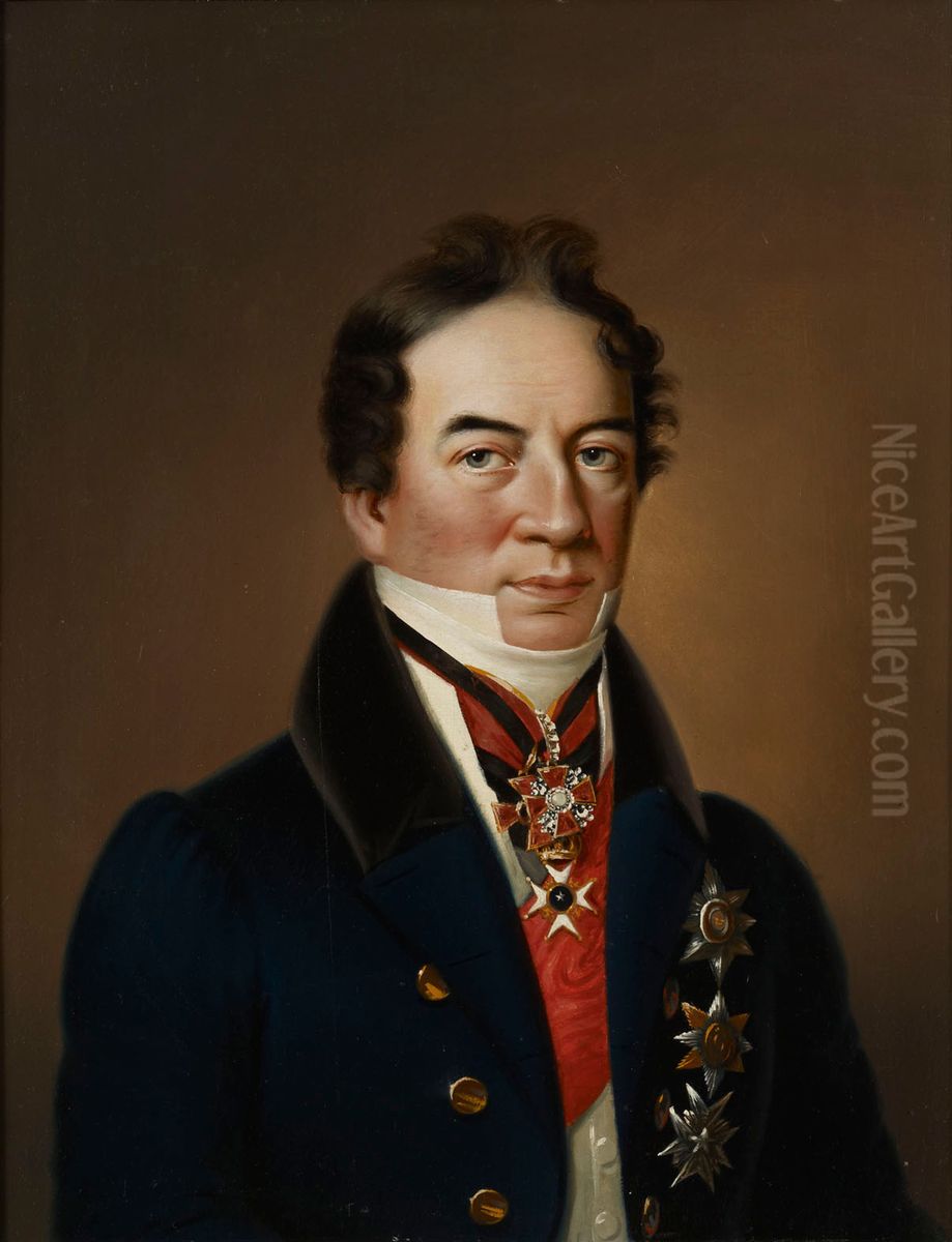Portrait of Count R. H. Rehbinder Oil Painting by Johan Erik Lindh