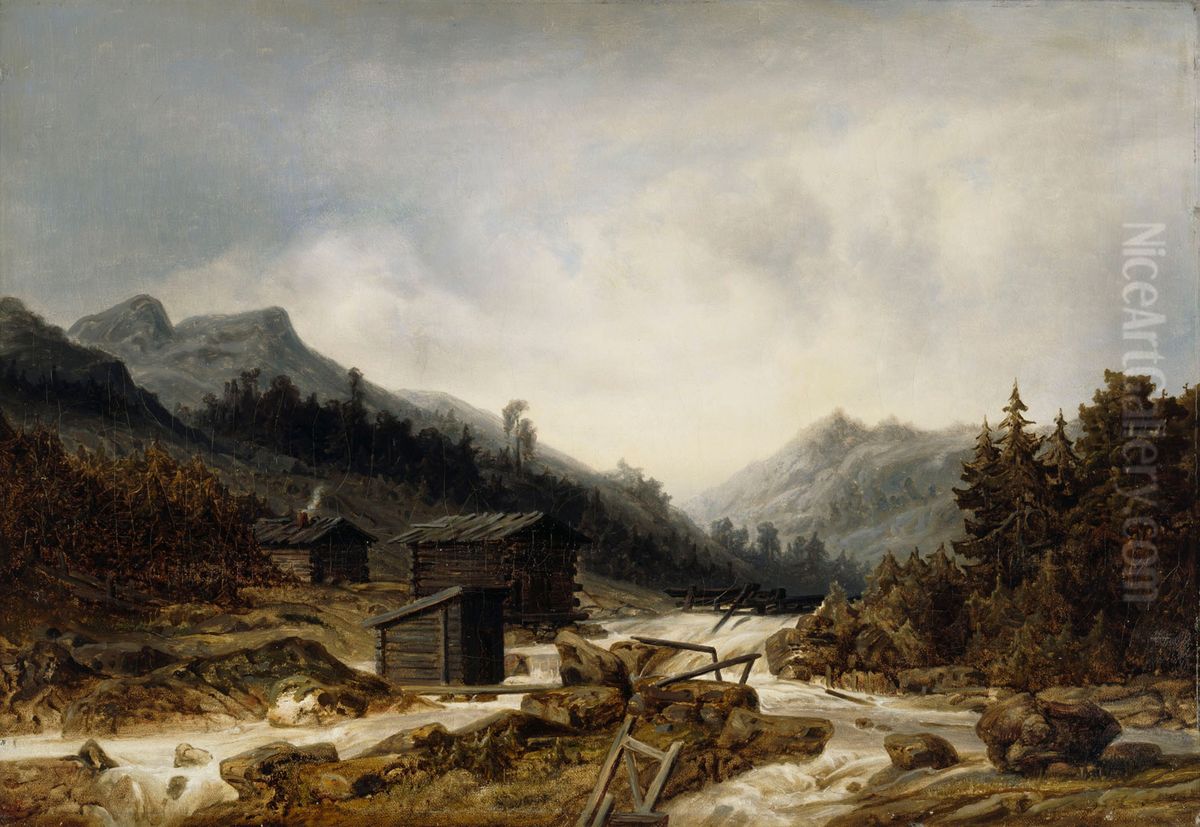 Rekolankoski i Jamsa socken Oil Painting by Johan Knutson