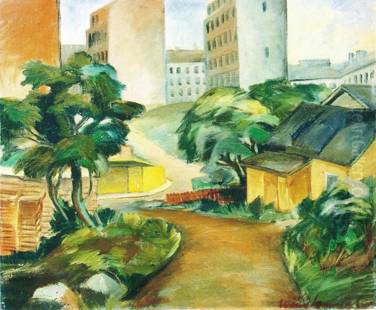 Kaupunki tulee Oil Painting by Vaino Kunnas