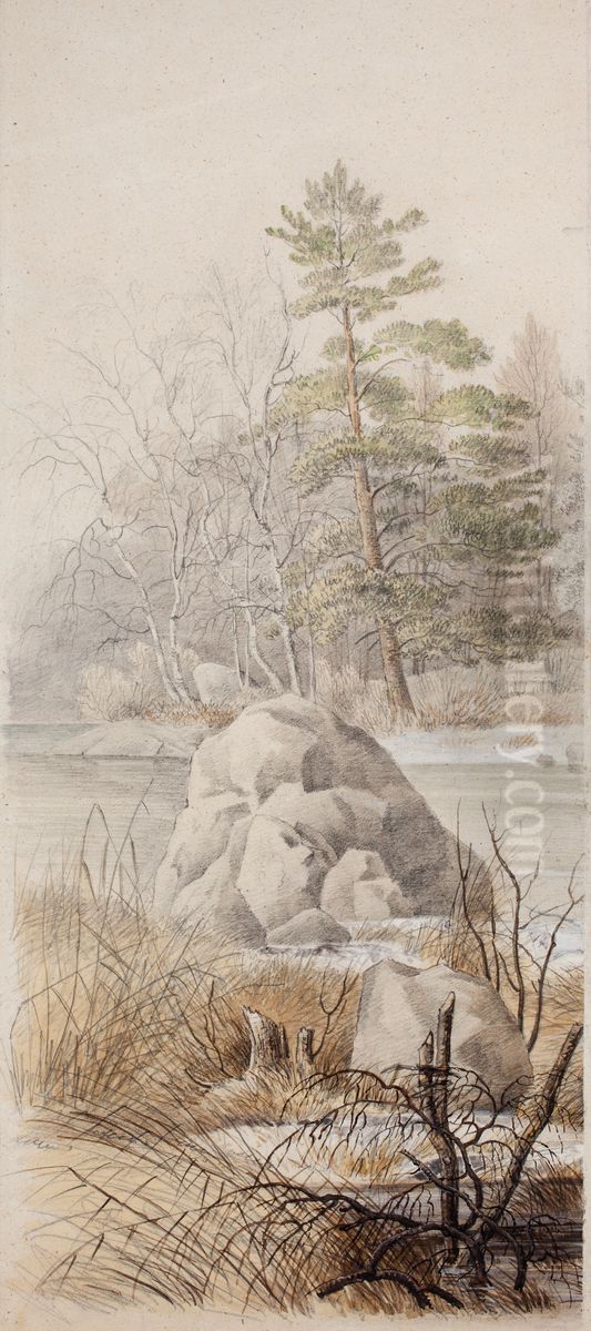 Spring Landscape Oil Painting by Magnus Von Wright