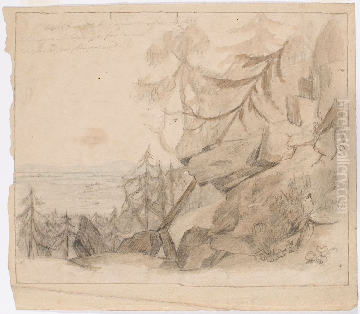 Landscape from Siljan Oil Painting by Robert Wilhelm Ekman