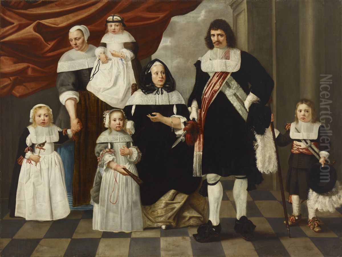 Portrait of a Family Oil Painting by Nicolaes de Helt Stockade