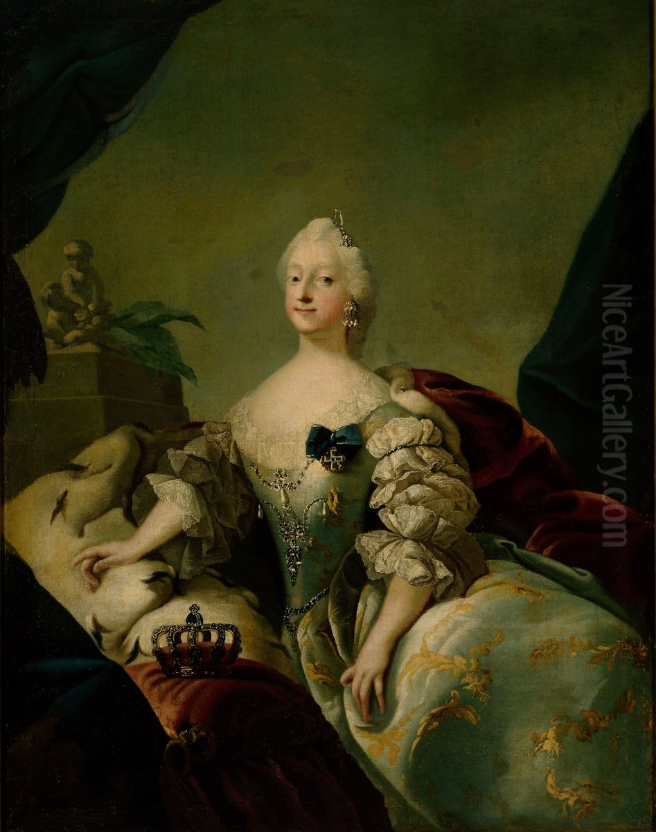 Louise, Queen of Denmark Oil Painting by Carl Gustaf Pilo