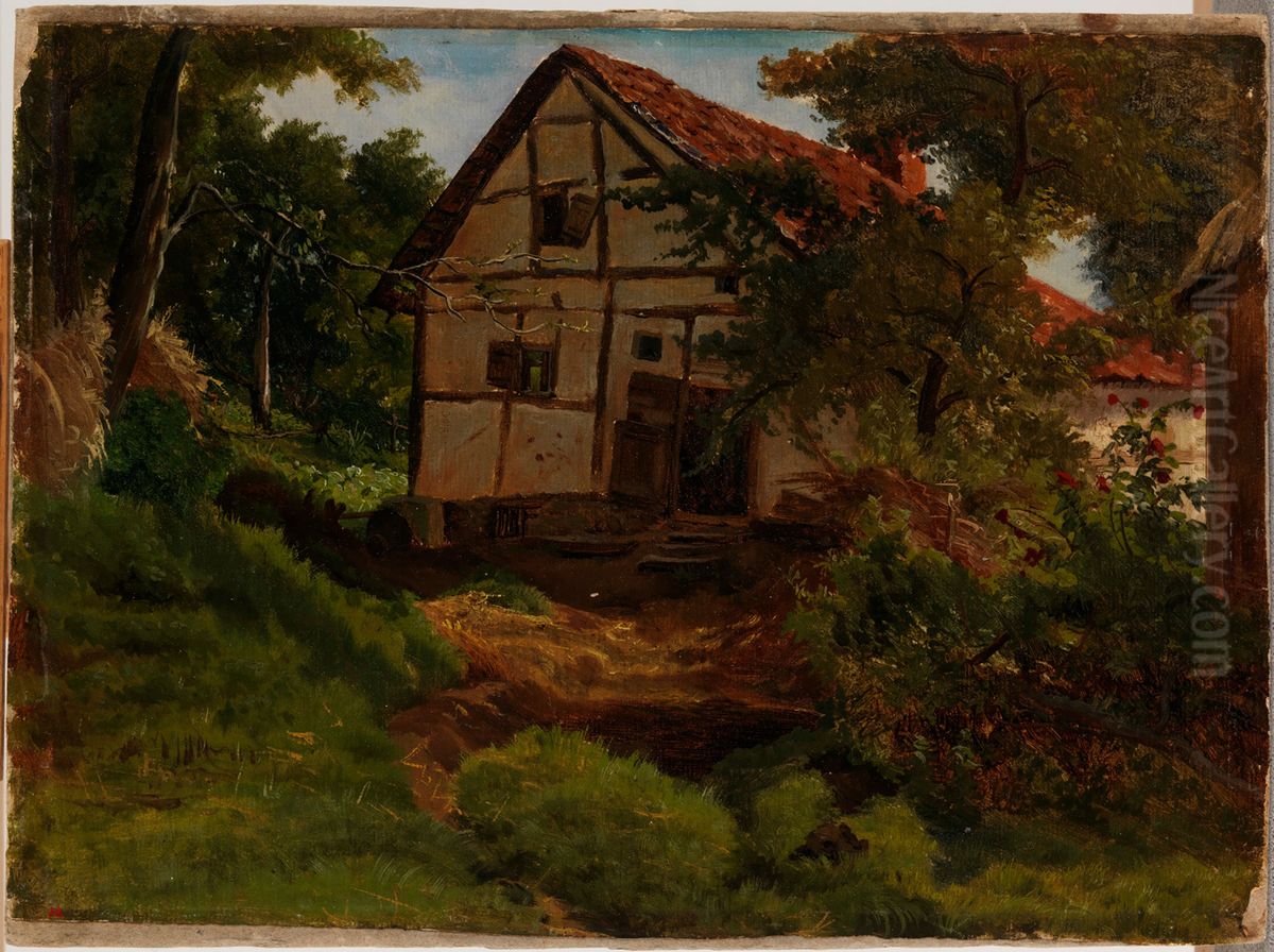 Farmhouse in Germany, Study Oil Painting by Werner Holmberg