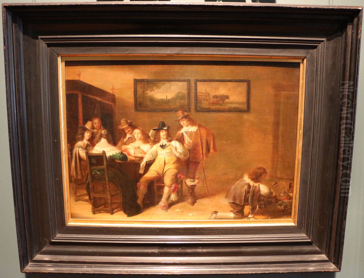 The card-players Oil Painting by Dirck Hals