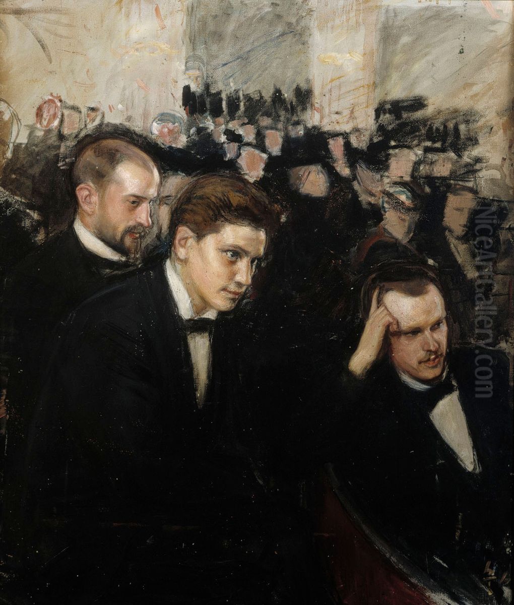 Musikstund Oil Painting by Magnus Enckell