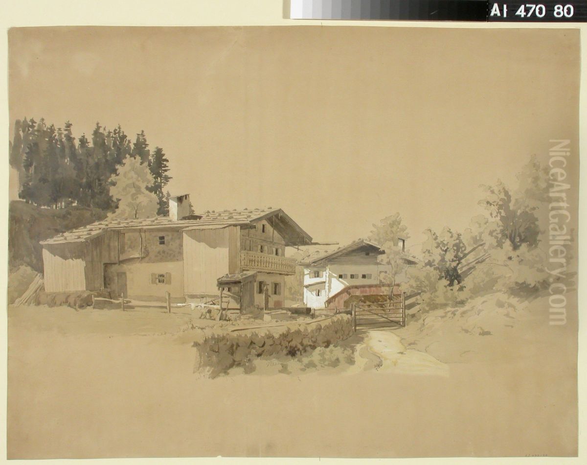 Saksalainen maalaistalo Oil Painting by Werner Holmberg