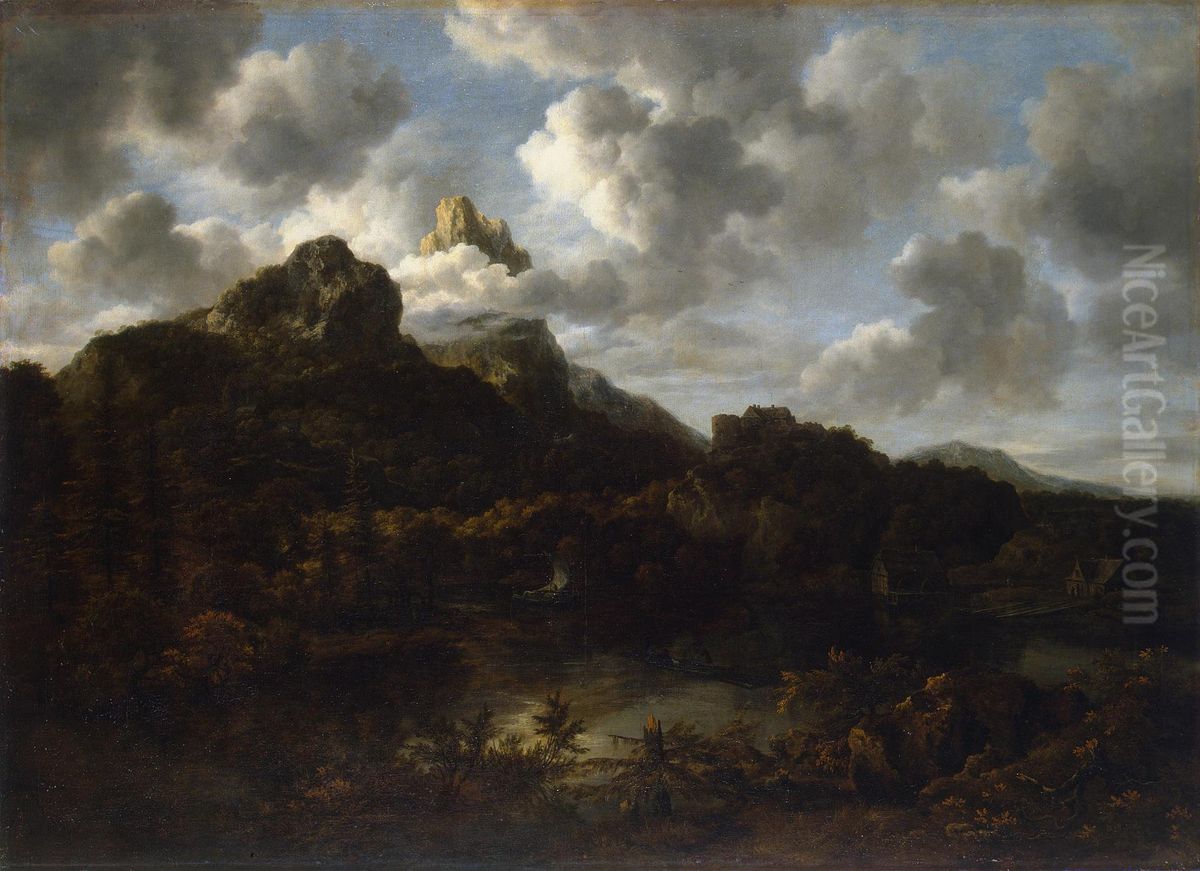 Mountainous Landscape Oil Painting by Jacob Van Ruisdael