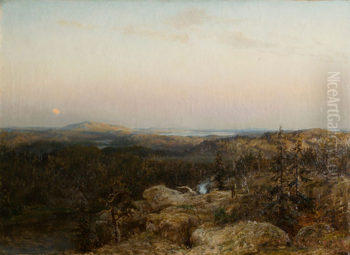 Landscape from Savo Oil Painting by Berndt Lindholm