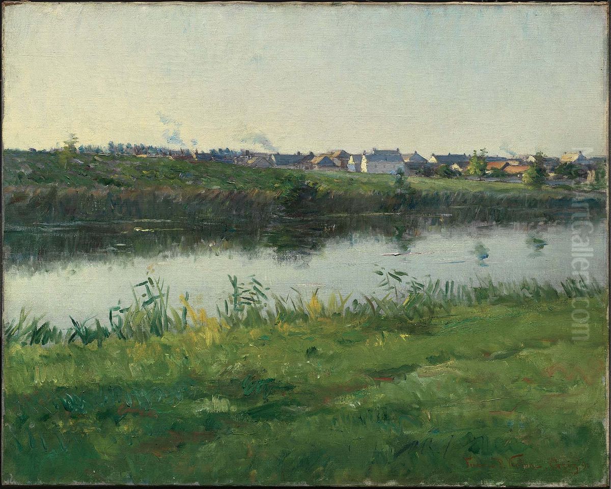 The River Loing at Grez, France Oil Painting by Frederic Porter Vinton